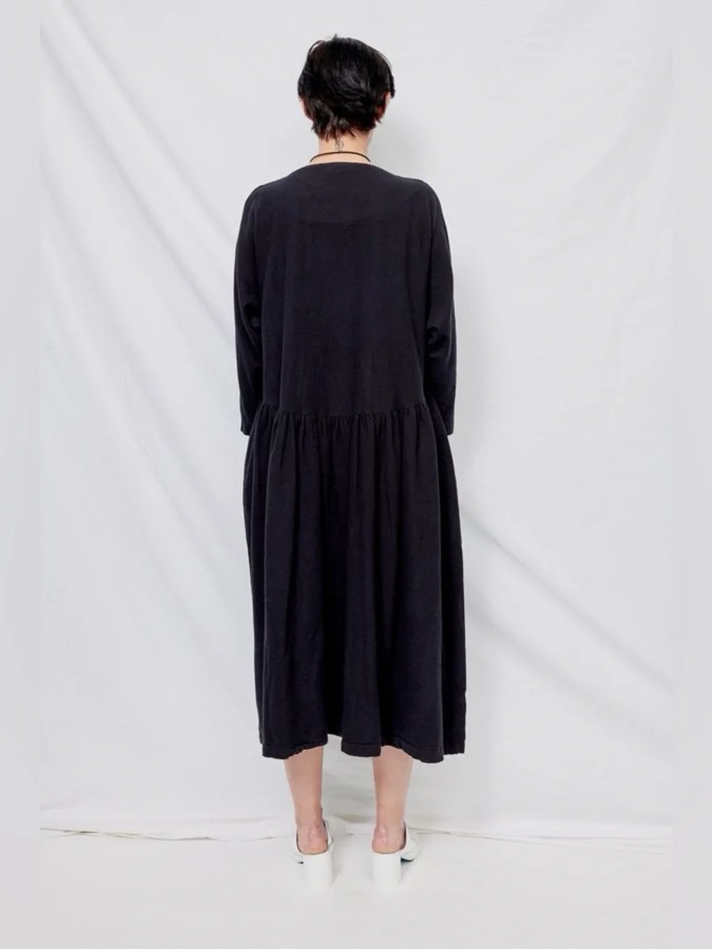 Black Crane cotton flannel tradi dress in black size XS - Picture 5 of 16